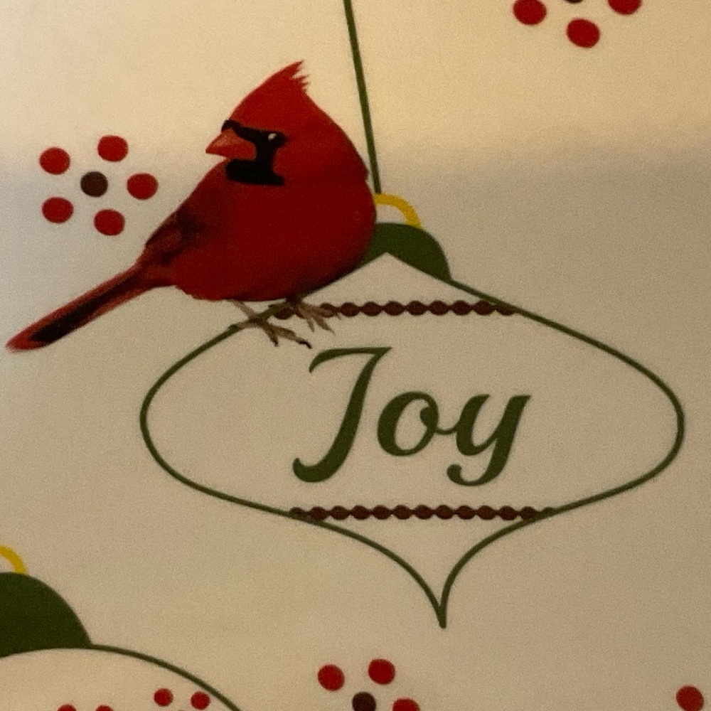 Temp-Tations 2 QT Asymmetrical Poinsettia Bowl with Cardinal and Ornaments - Picture 6 of 14